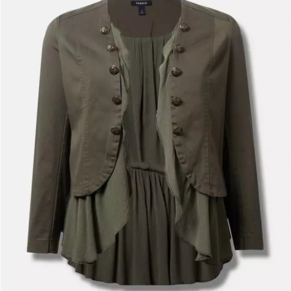 Torrid Women's Olive Green Military Jacket Size 0